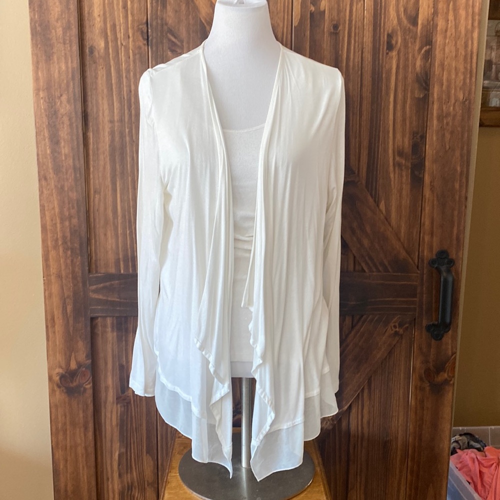 Lightweight cream cardigan.